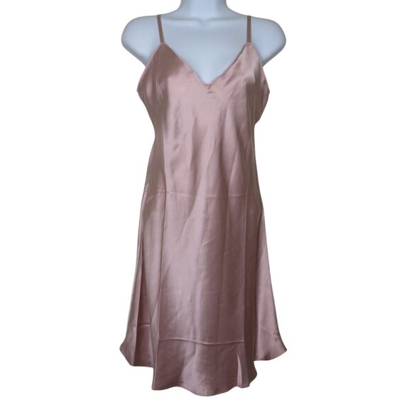 New SilkSilky Womens 100% Silk Pink Slip Dress Adjustable Straps Size Small - Picture 6 of 10